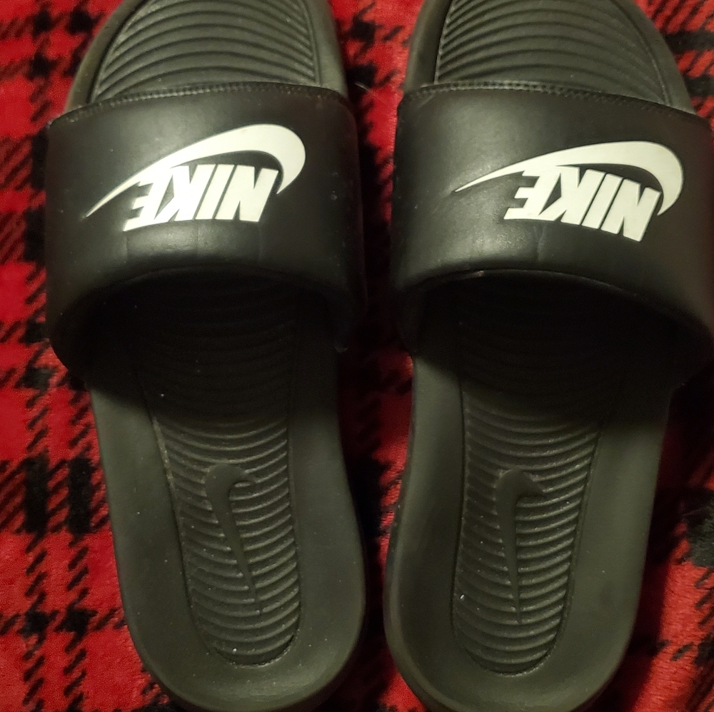 Nike Black and White Slides